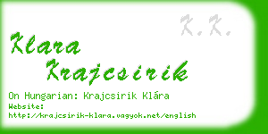 klara krajcsirik business card